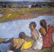 Bela Ivanyi-Grunwald Gypsy Girls by the Banks of Lapos oil on canvas